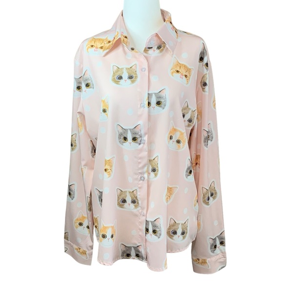 Tops - Adorable Kitten / Cat Blouse